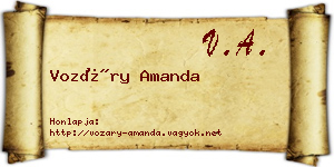 Vozáry Amanda névjegykártya